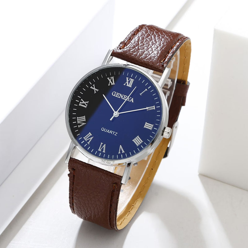 Ausyst Men'S Watch Fashion Luxury Faux Leather Mens Quartz Analog Watches Gift for Men 50% off Clear!