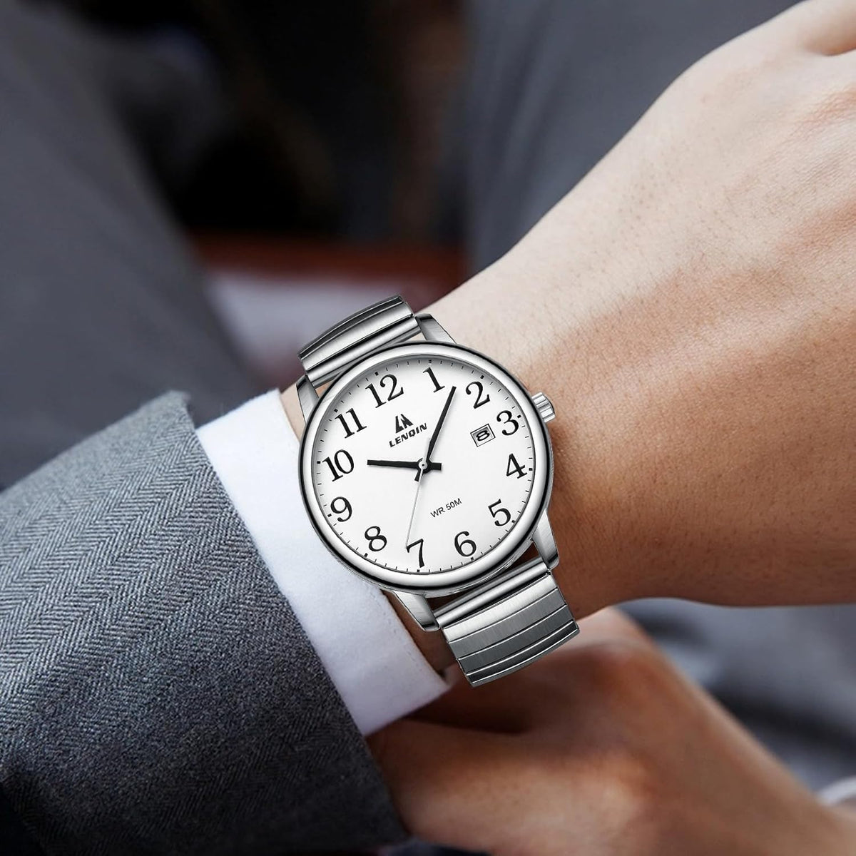 Mens Watches Easy Read Analog Quartz Waterproof Watch for Men